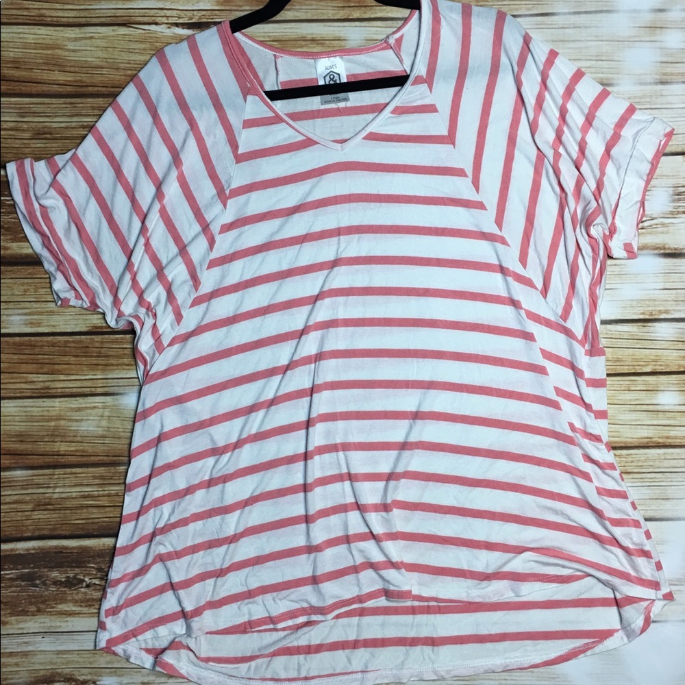 TAKE 50% OFF! Agnes & Dora Striped Love Top Blouse